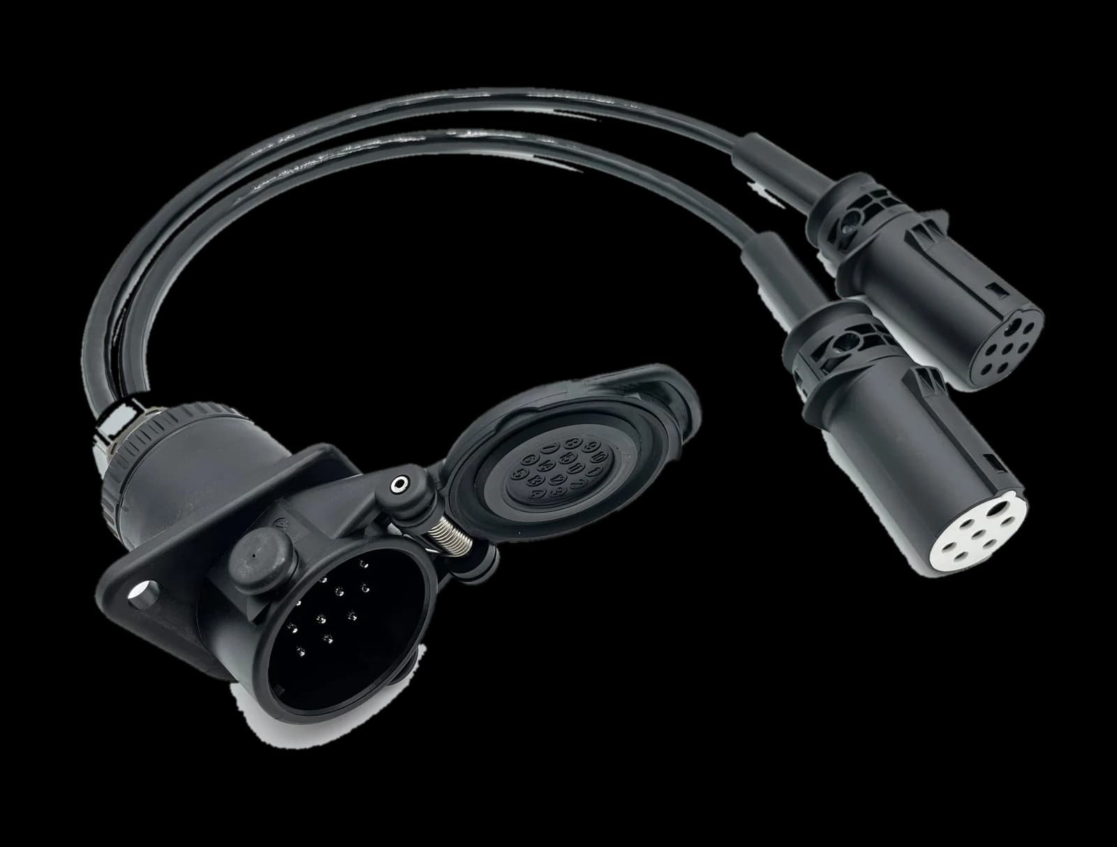 15-pol. Y-Adapterleitung ISO 12098 Steckdose auf 7-pol. Typ N/S Stecker